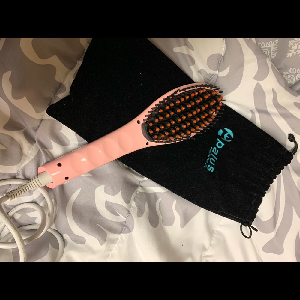 Hair brush straightener